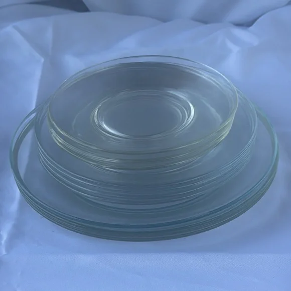 Vintage Clear Glass Plate Set of 11 by Duralex and Arcopal France - Picture 3 of 9